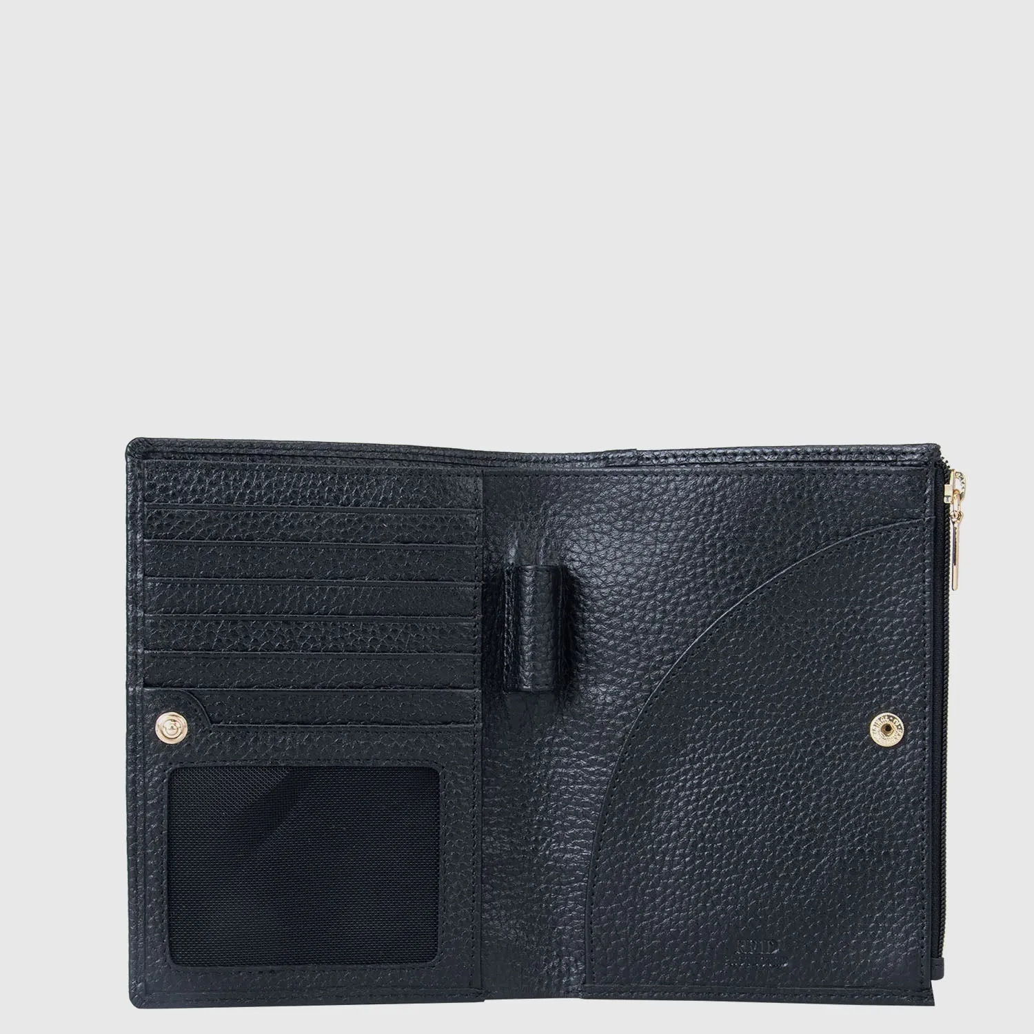 Black Wax Leather Passport Case