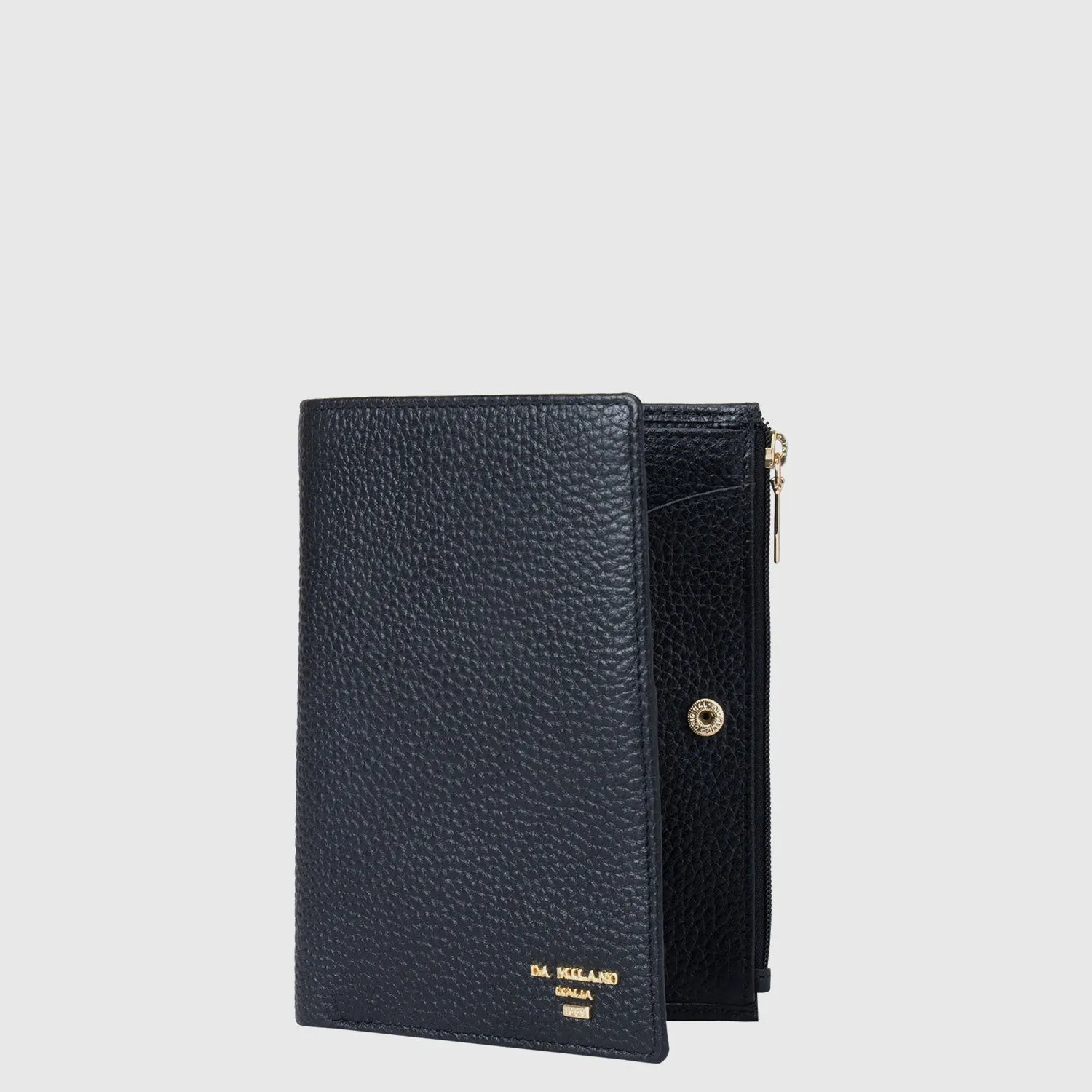 Black Wax Leather Passport Case