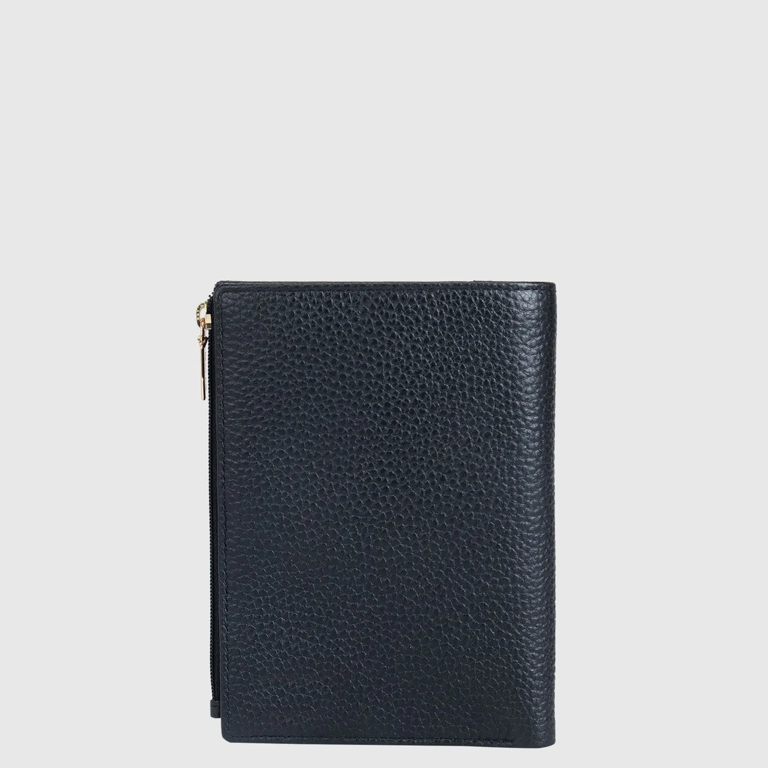 Black Wax Leather Passport Case