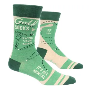 Blue Q Golf Socks It's All Mental Single Pair Crew Socks