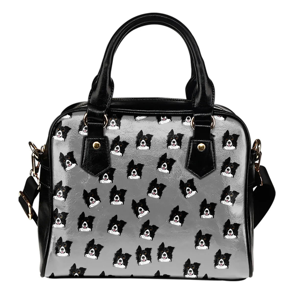 Border Collie Shoulder Bag - Grey