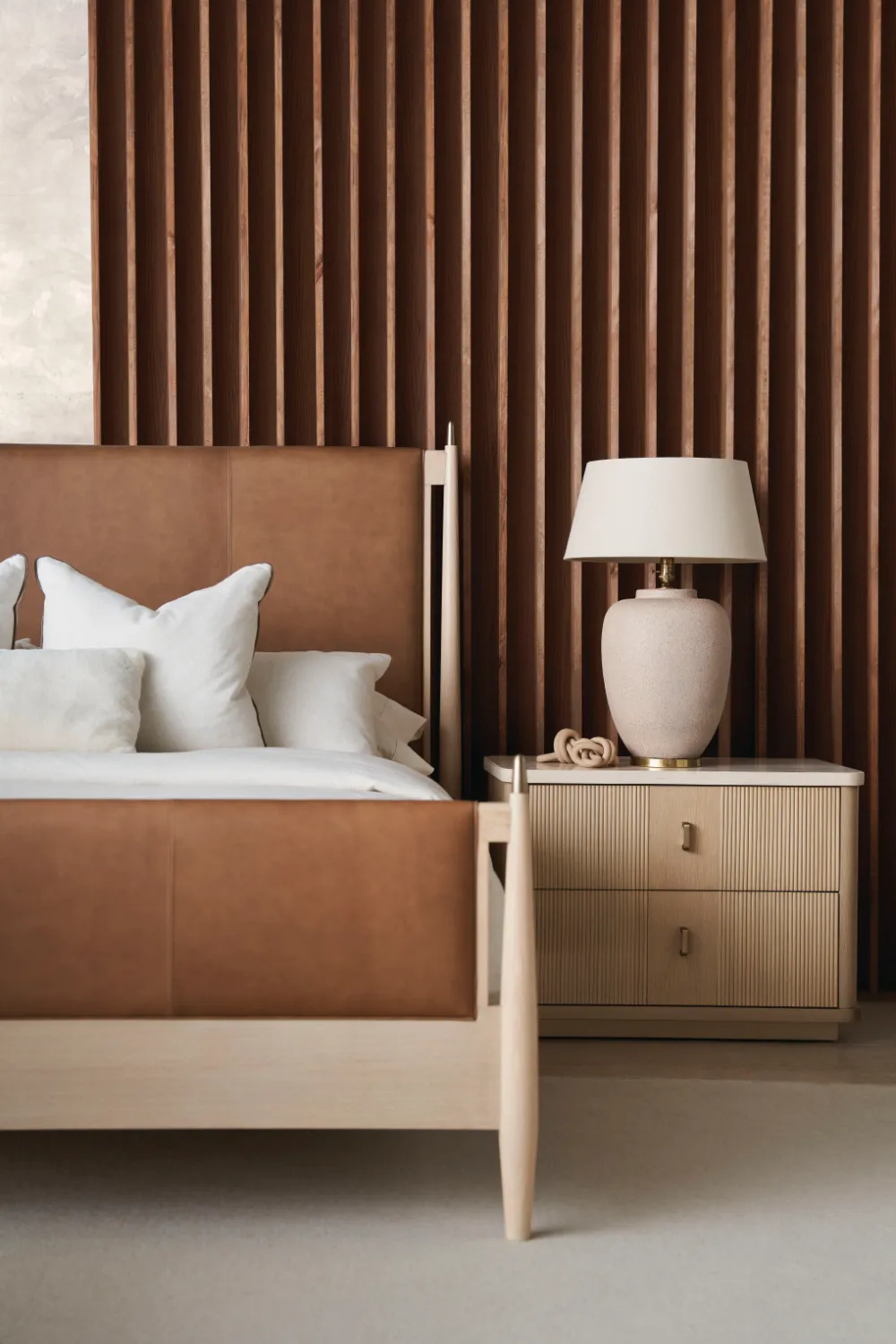 Brown Leather Bed | Caracole Rhythm