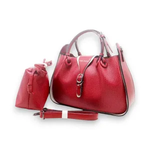 BS Textured Handbag with Pouch and Adjustable Strap