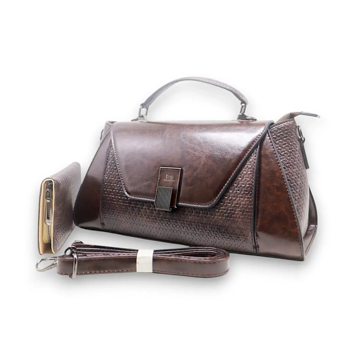 BS Vintage Textured Handbag Set with Wallet