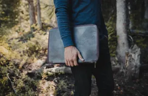 Buffalo Leather MacBook Portfolio - Dark Walnut