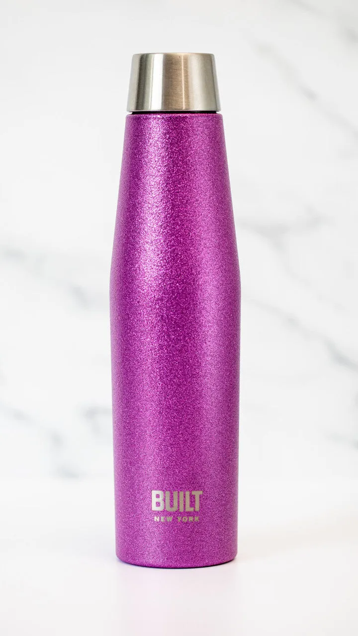 Built Purple Glitter Hydration Bottle