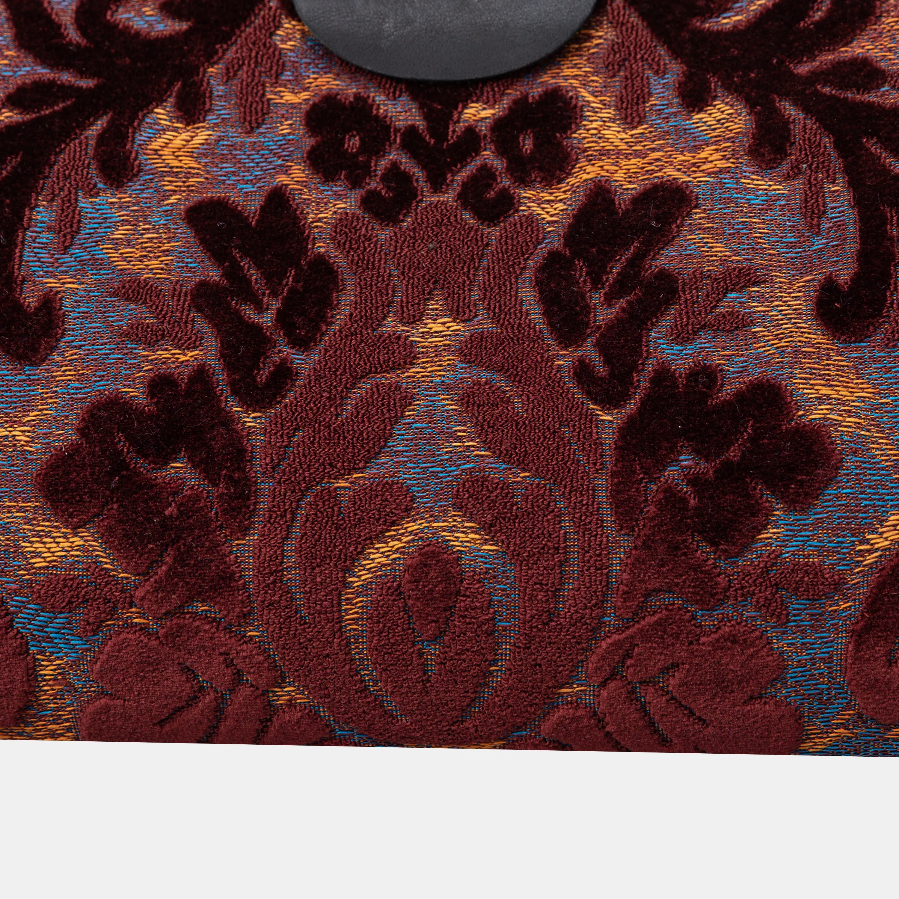 Burnout Velvet Wine Shoulder Bag