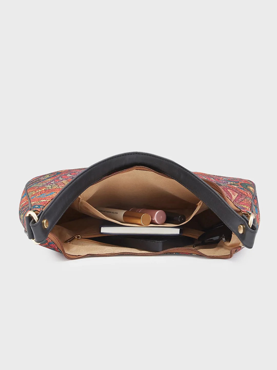 Caprese Kaya Hobo Medium Printed Womens Handbag Green