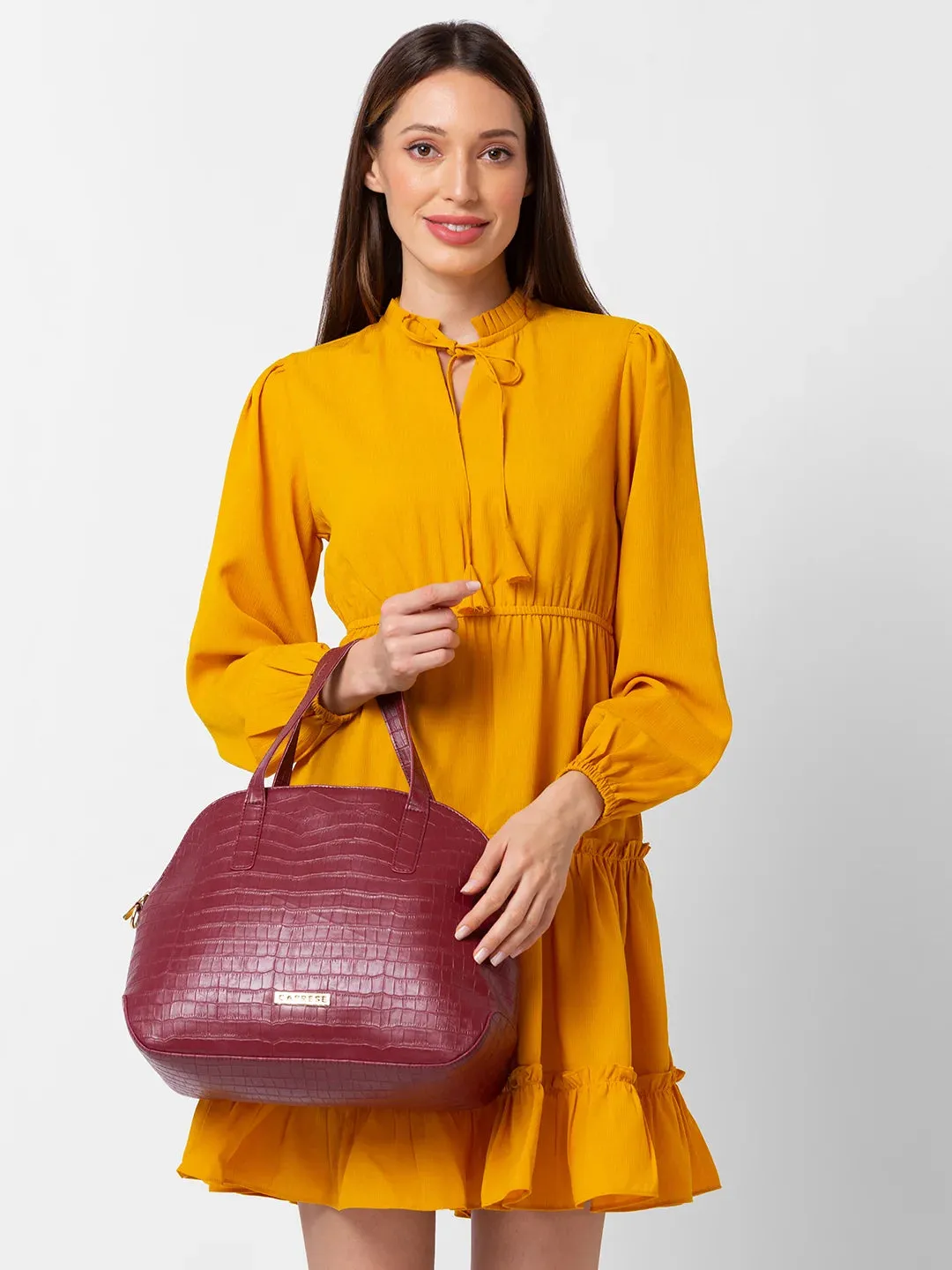 Caprese Westwood Medium Satchel Croco Faux Leather For Women