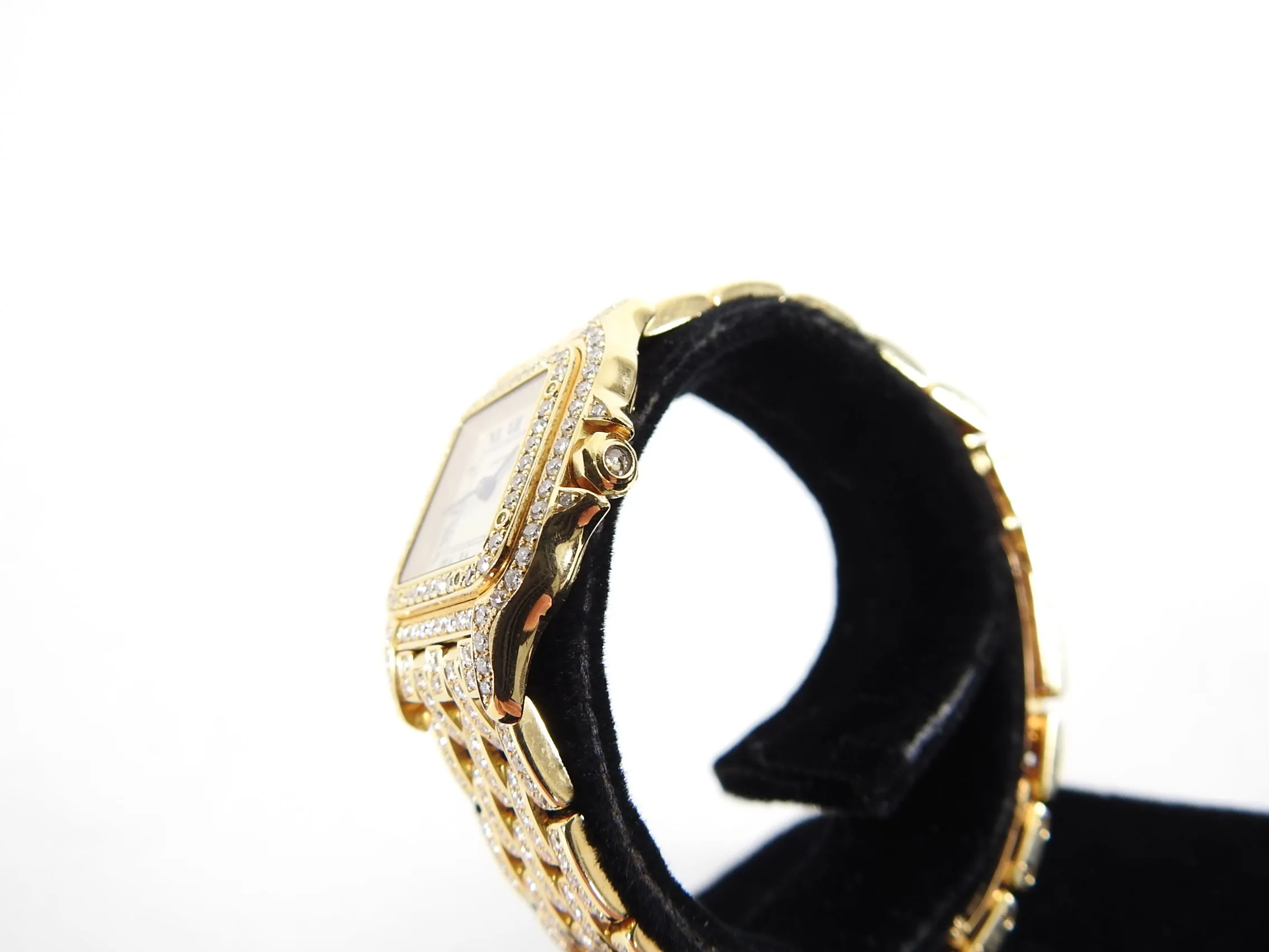 Cartier 18K Yellow Gold Mini 22mm Panthere Ladies Diamond Watch