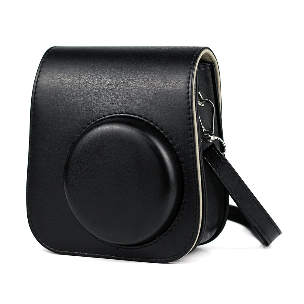 Case for Fujifilm Instax Mini 11 Case PU Leather Instant Camera Cover with Adjustable Strap Charcoal Grey