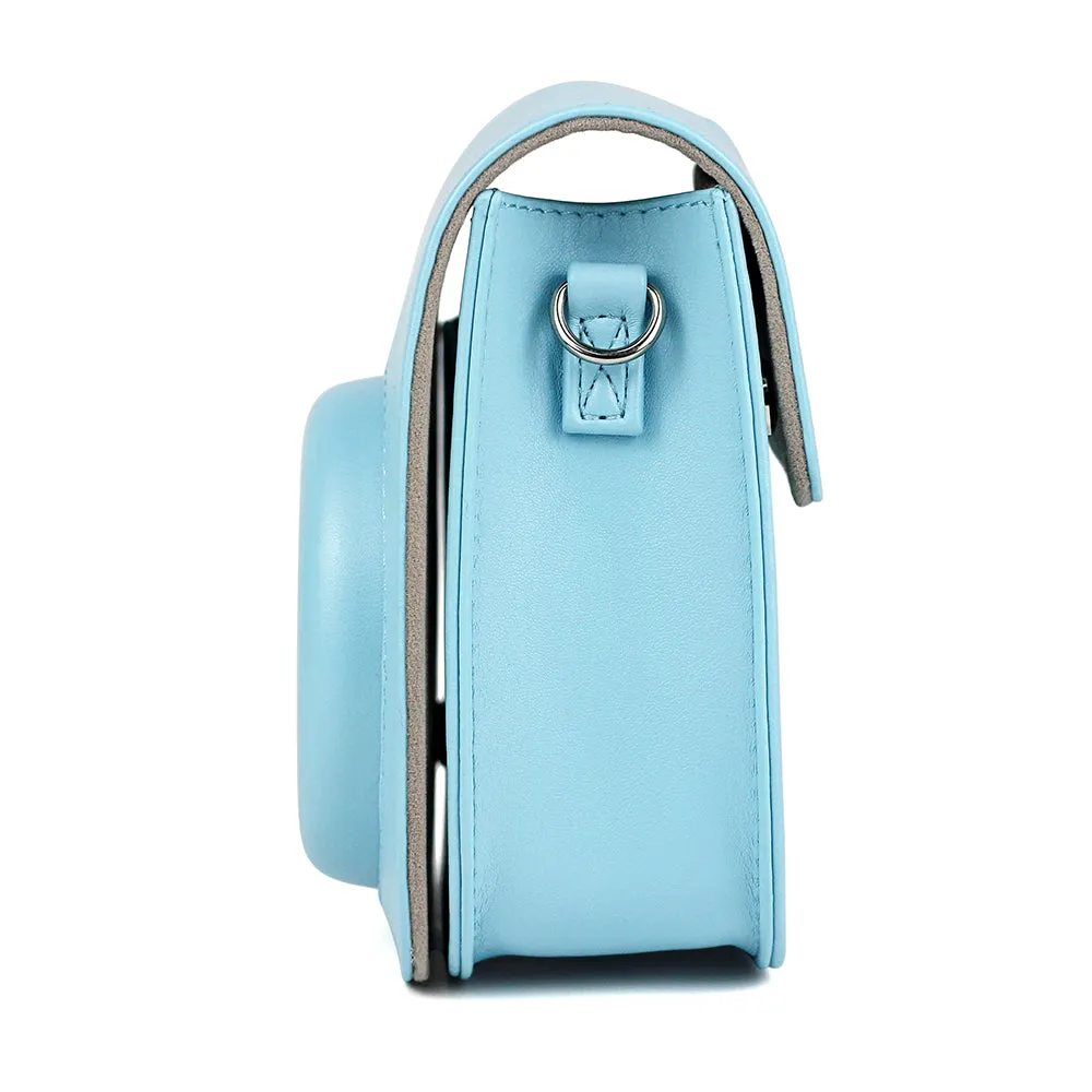 Case for Fujifilm Instax Mini 11 Case PU Leather Instant Camera Cover with Adjustable Strap Sky Blue