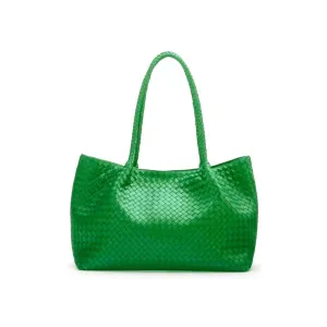 Cassidy Woven Slouchy Bag - Emerald Green