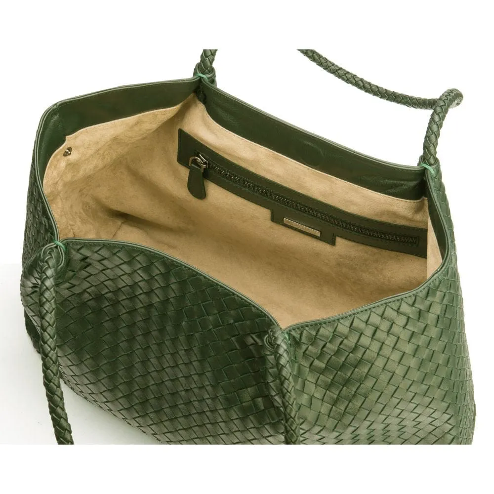 Cassidy Woven Slouchy Bag - Green
