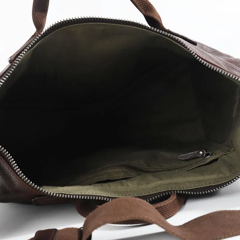 Casual Black Leather Mens 15 inches Tote Side Bag Large Messenger Bag Brown Tote Handbag Courier Bag for Men