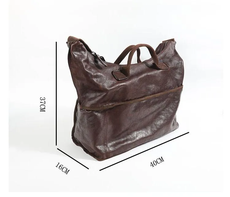 Casual Black Leather Mens 15 inches Tote Side Bag Large Messenger Bag Brown Tote Handbag Courier Bag for Men
