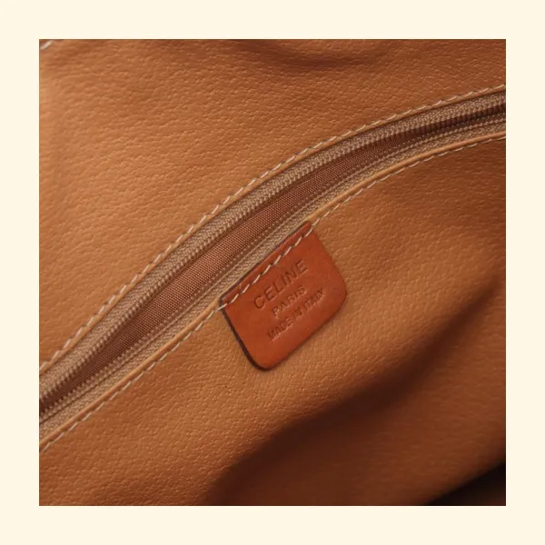 Celine Macadam Handbag PVC Leather Dark Brown
