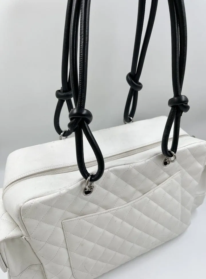 Chanel Cambon Reporter Bag in White Leather