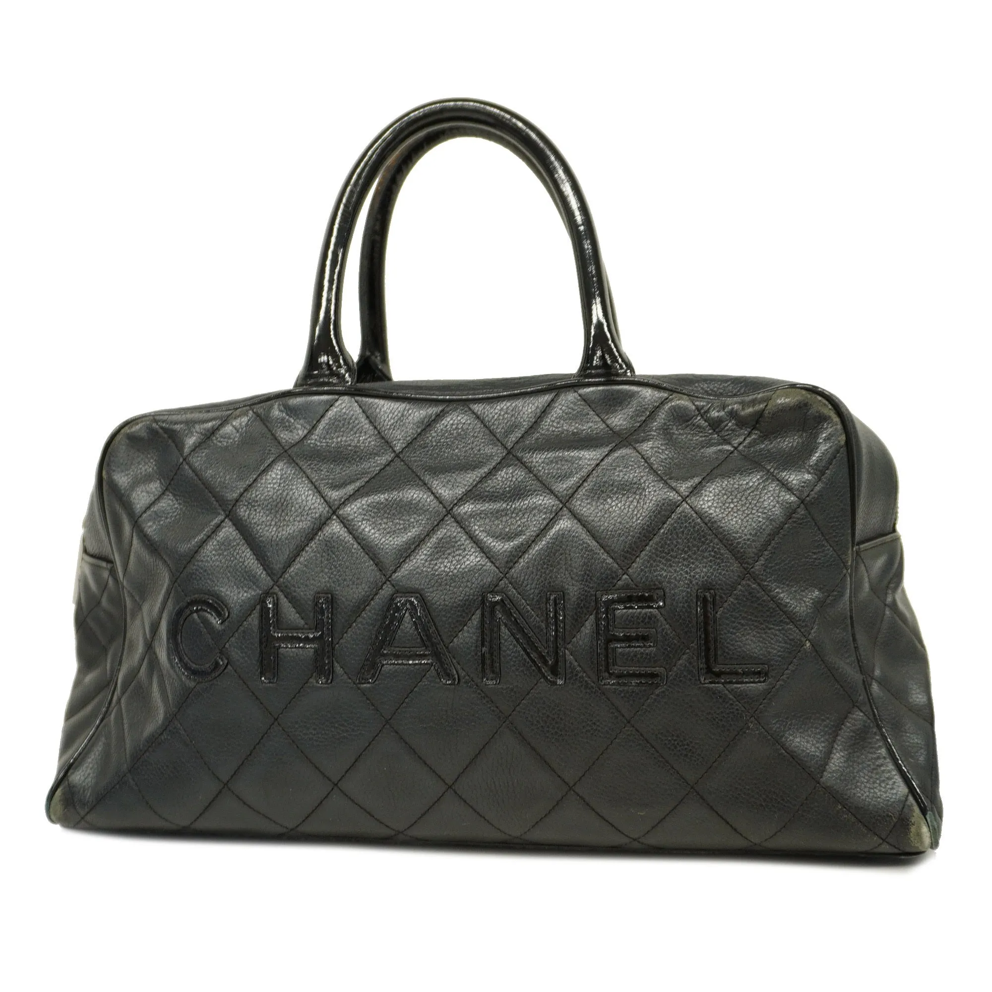 CHANEL   Matelasse Handbag Women's Caviar Leather Handbag Black