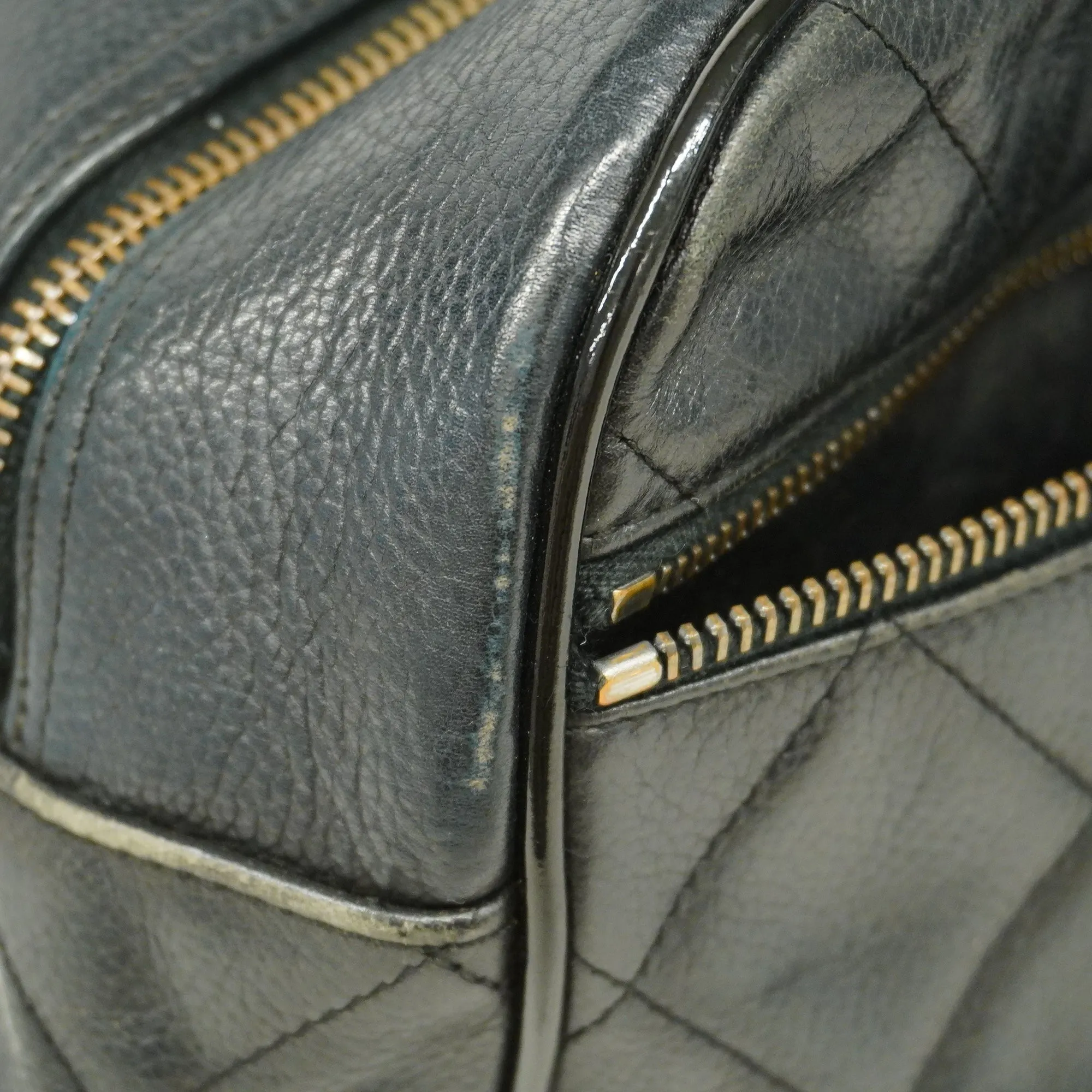 CHANEL   Matelasse Handbag Women's Caviar Leather Handbag Black
