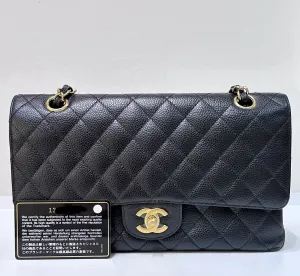 Chanel Medium Classic Flap Caviar Black Gold Hardware