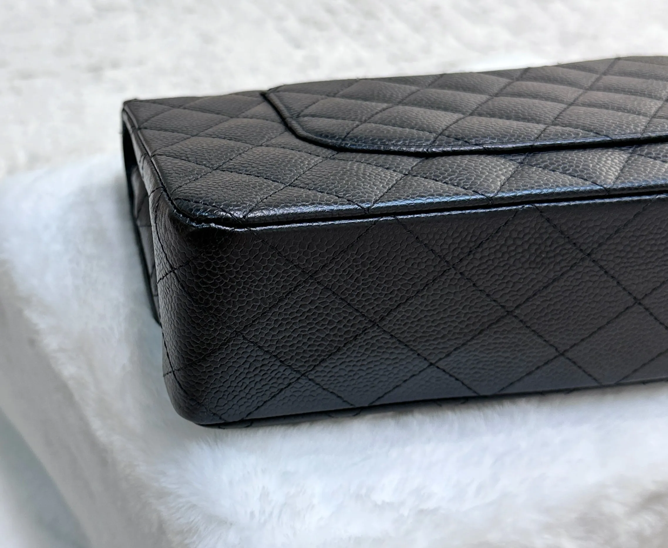 Chanel Medium Classic Flap Caviar Black Gold Hardware