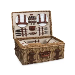 Charming Wicker Picnic Basket for 4