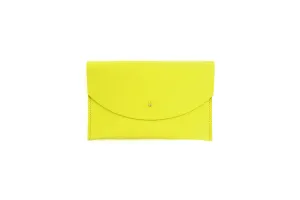 Chartreuse Leather Envelope Pouch