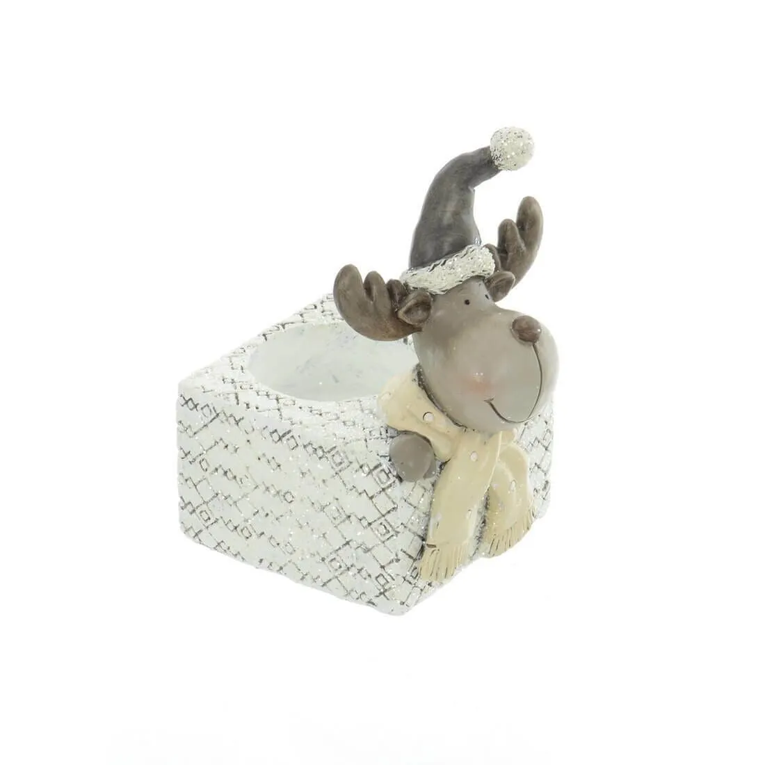 Christmas Tealight Candle Holder Xmas Glitter Decoration