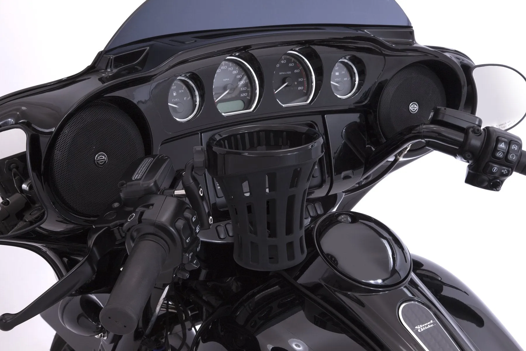 Ciro Big Ass Drink Holder-Rider & Passenger Mount Options-Harley & Metric-Black