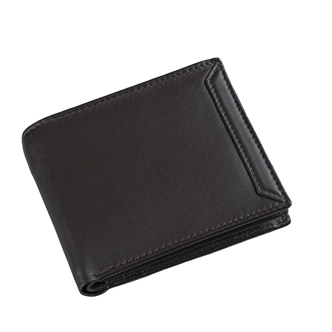 Classic Gent's Wallet | Leather Wallet for Men | 100% Genuine Leather | Color: Brown & Black