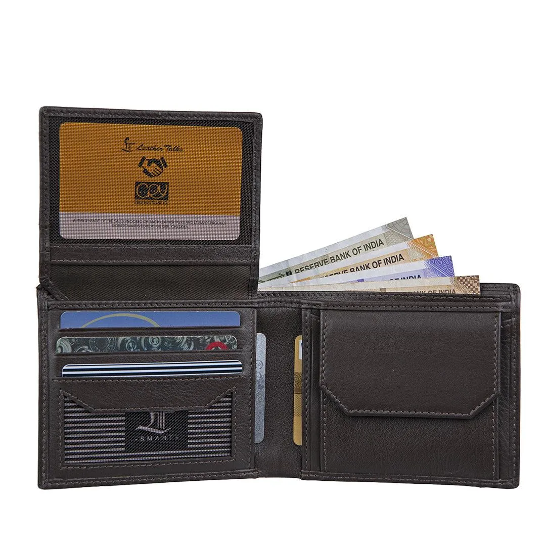 Classic Gent's Wallet | Leather Wallet for Men | 100% Genuine Leather | Color: Brown & Black