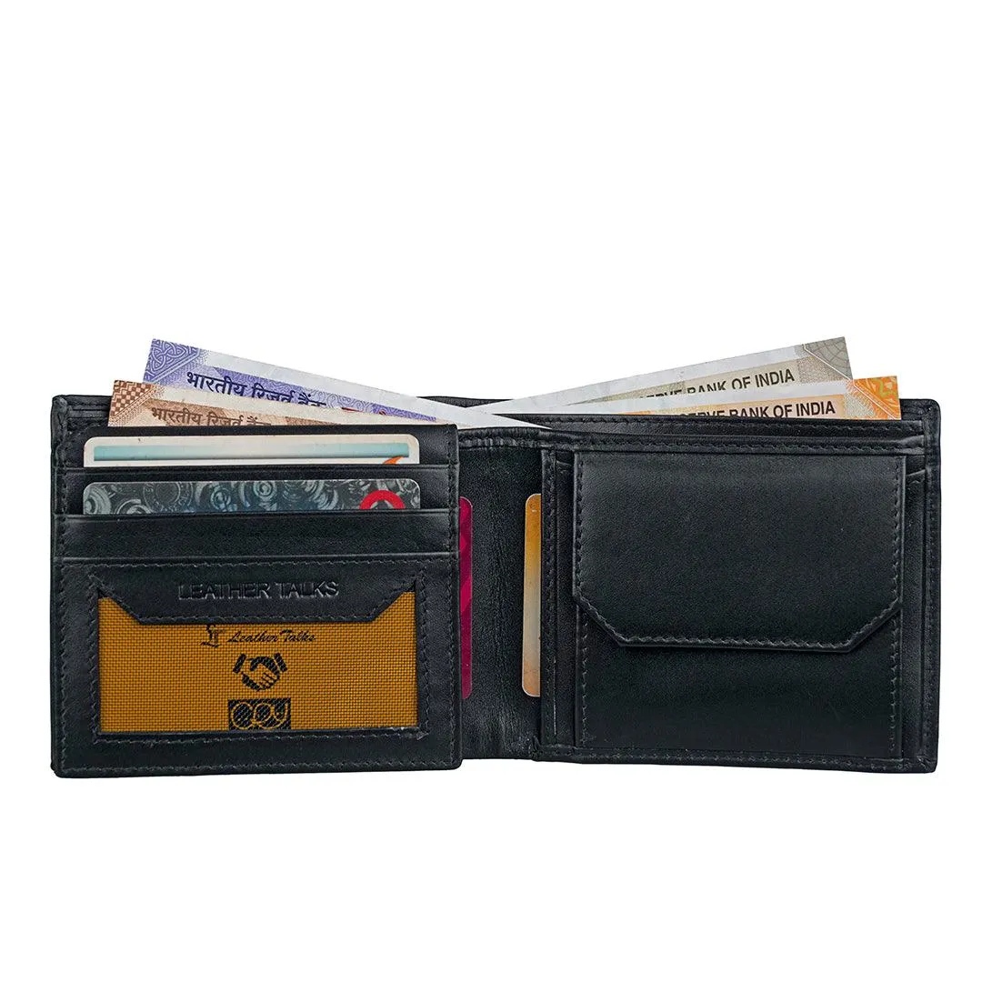 Classic Gent's Wallet | Leather Wallet for Men | 100% Genuine Leather | Color: Brown & Black
