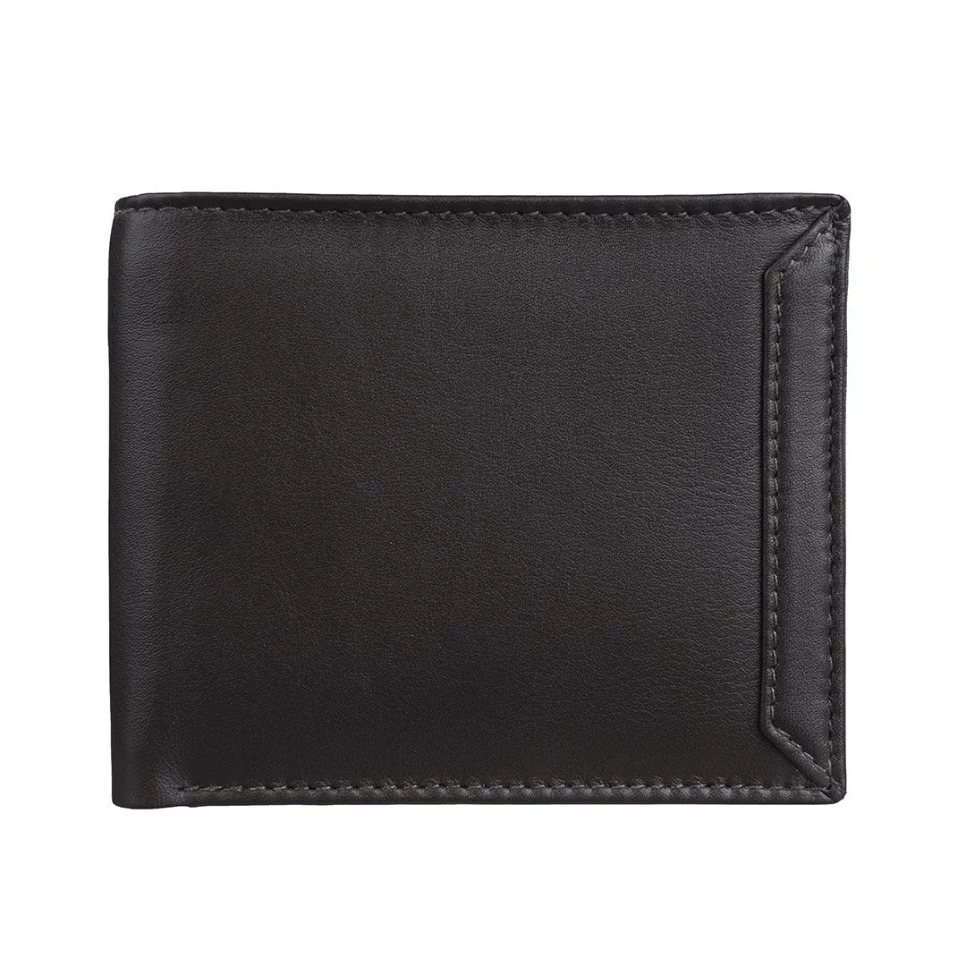 Classic Gent's Wallet | Leather Wallet for Men | 100% Genuine Leather | Color: Brown & Black