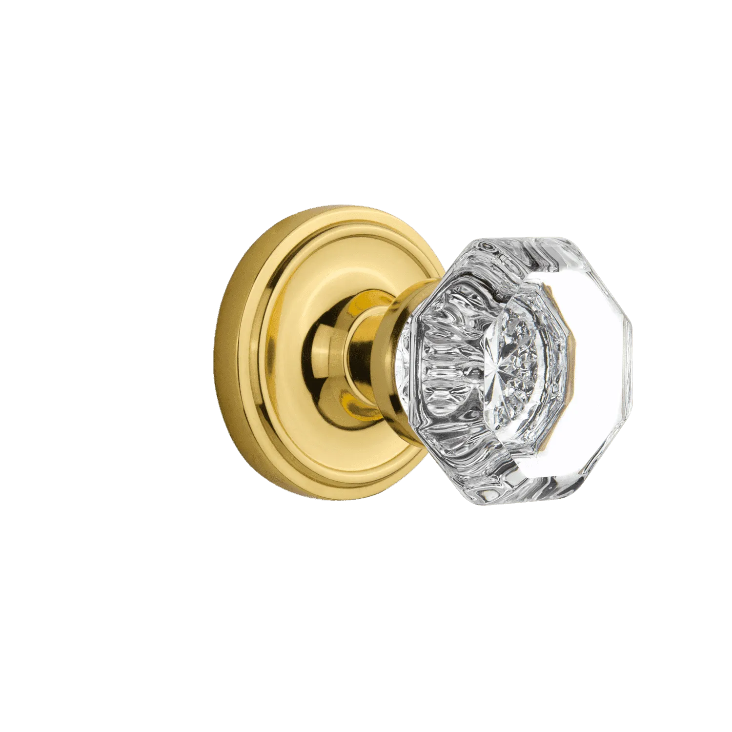 Classic Rosette with Waldorf Knob in Unlacquered Brass