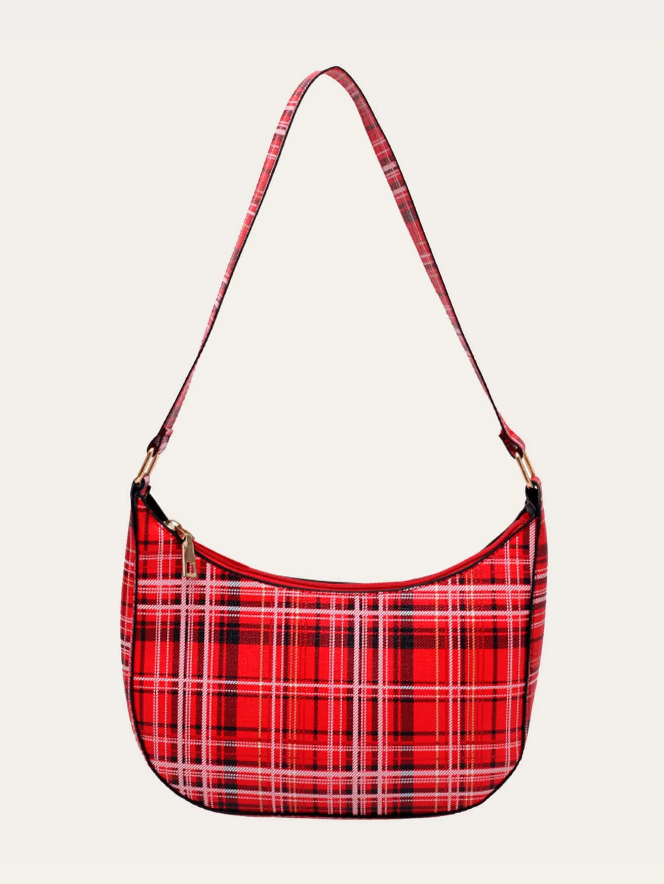 Contrast Binding Baguette Bag
