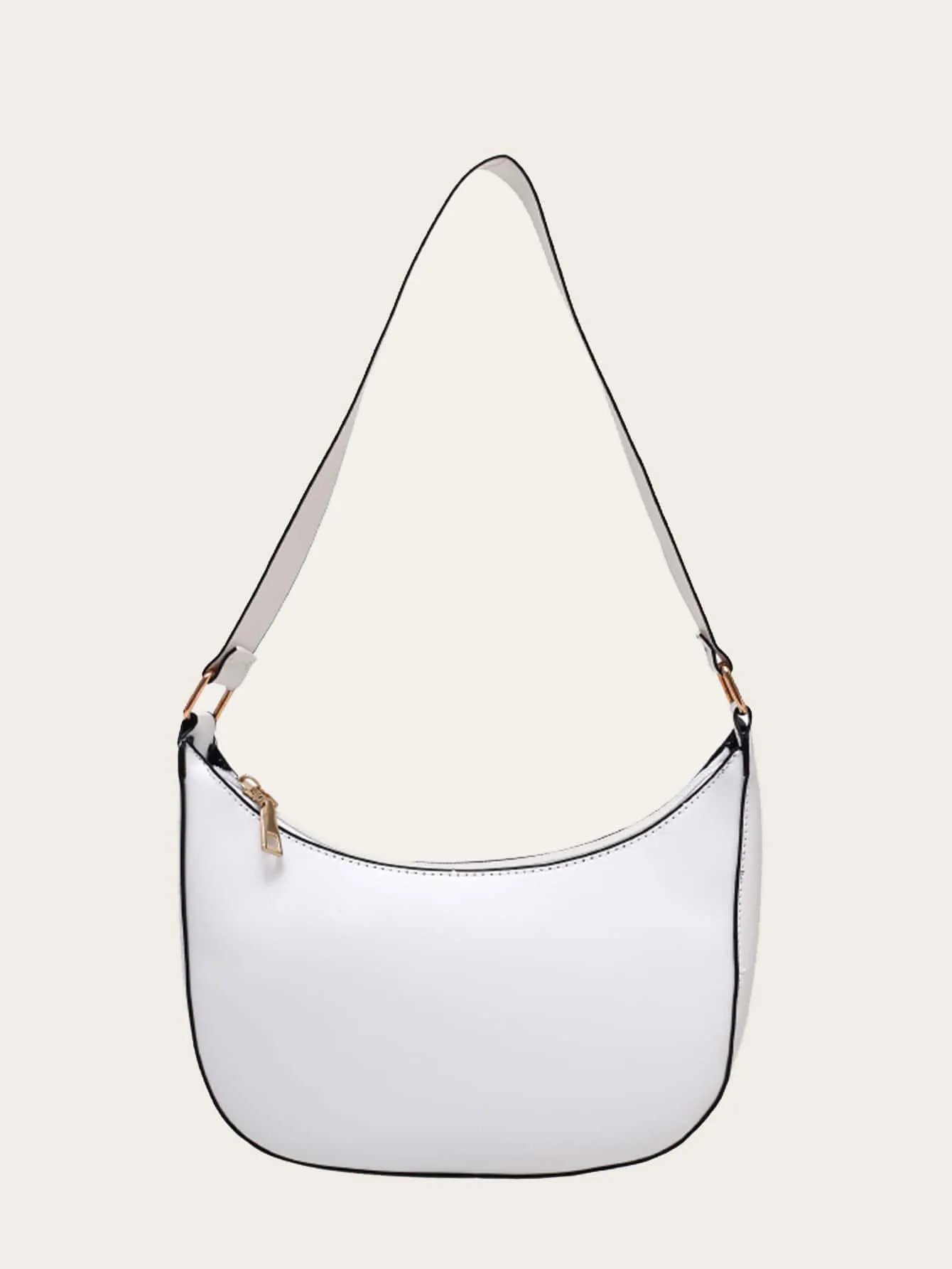 Contrast Binding Baguette Bag