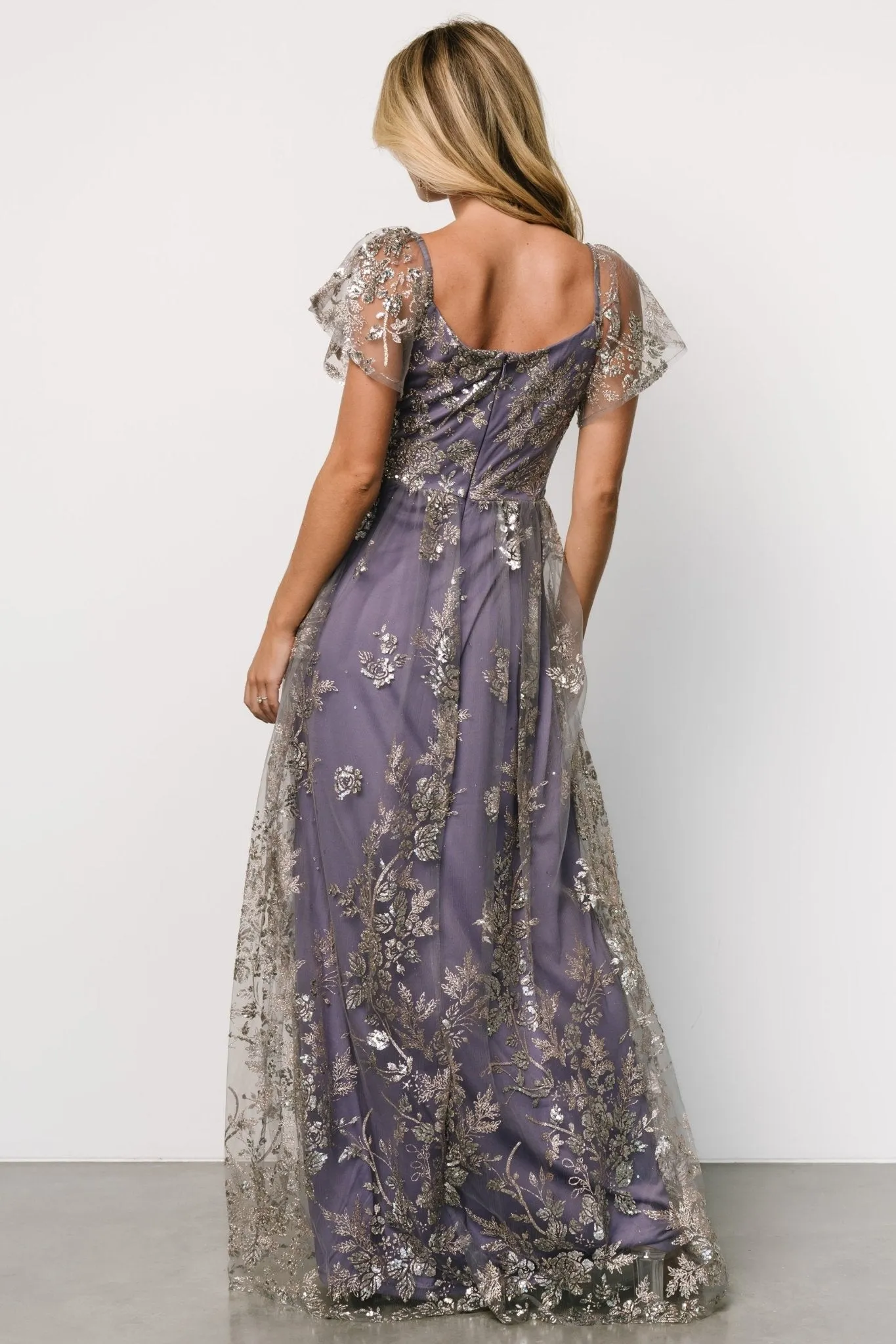 Corinne Shimmer Maxi Gown | Blue   Rose