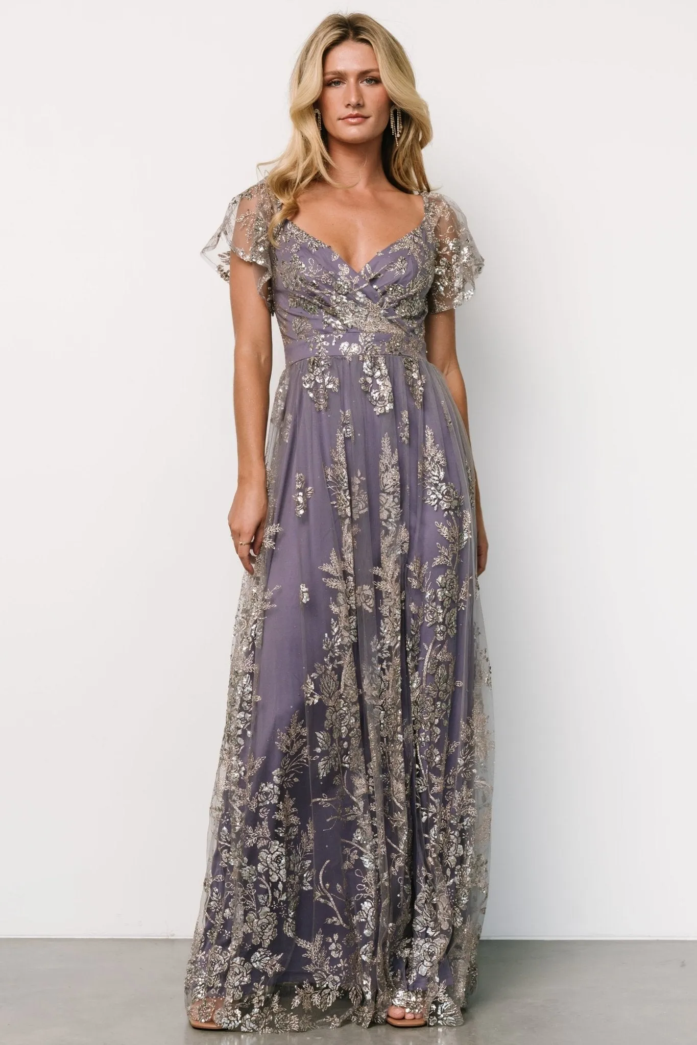 Corinne Shimmer Maxi Gown | Blue   Rose