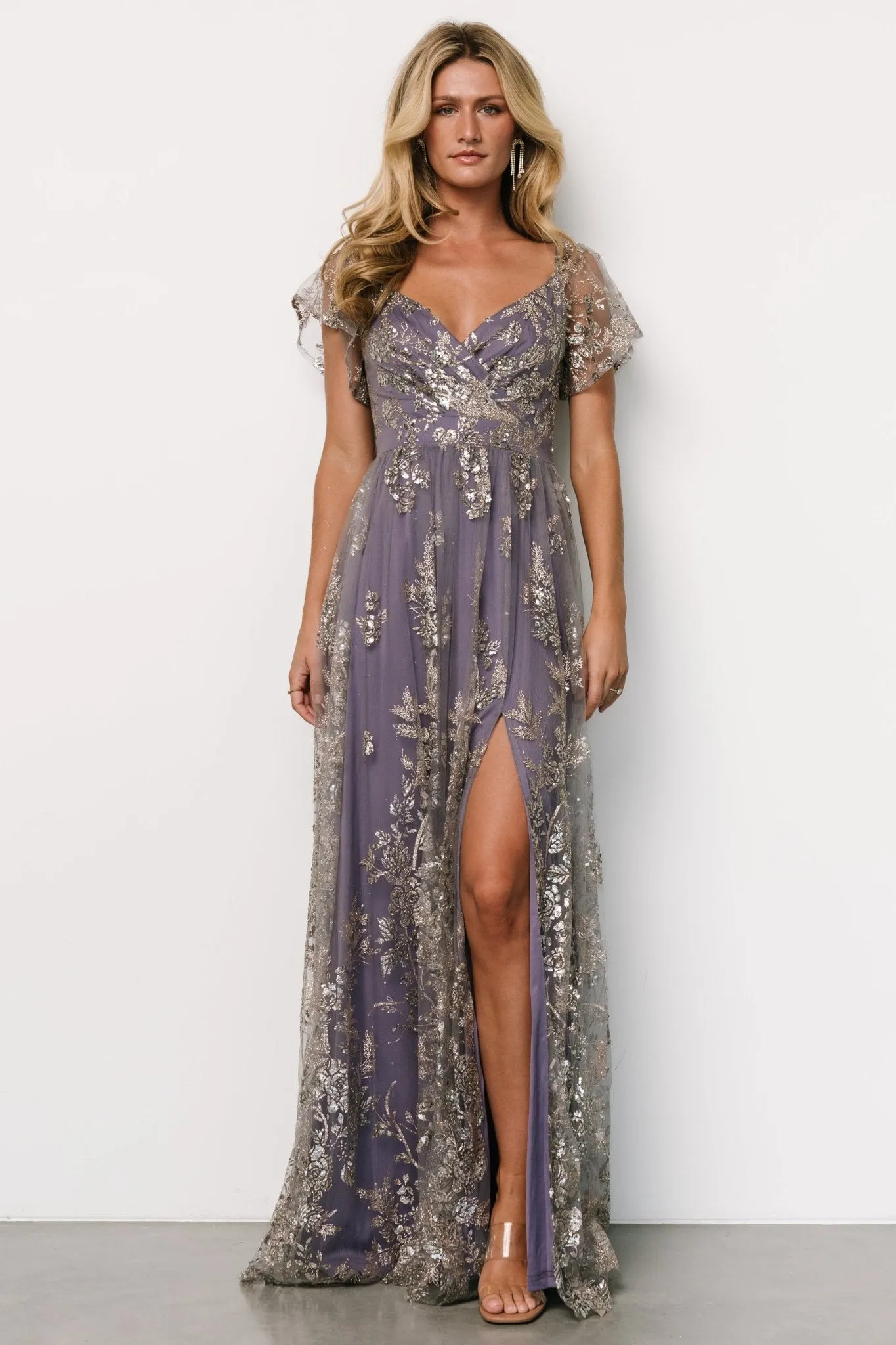 Corinne Shimmer Maxi Gown | Blue   Rose
