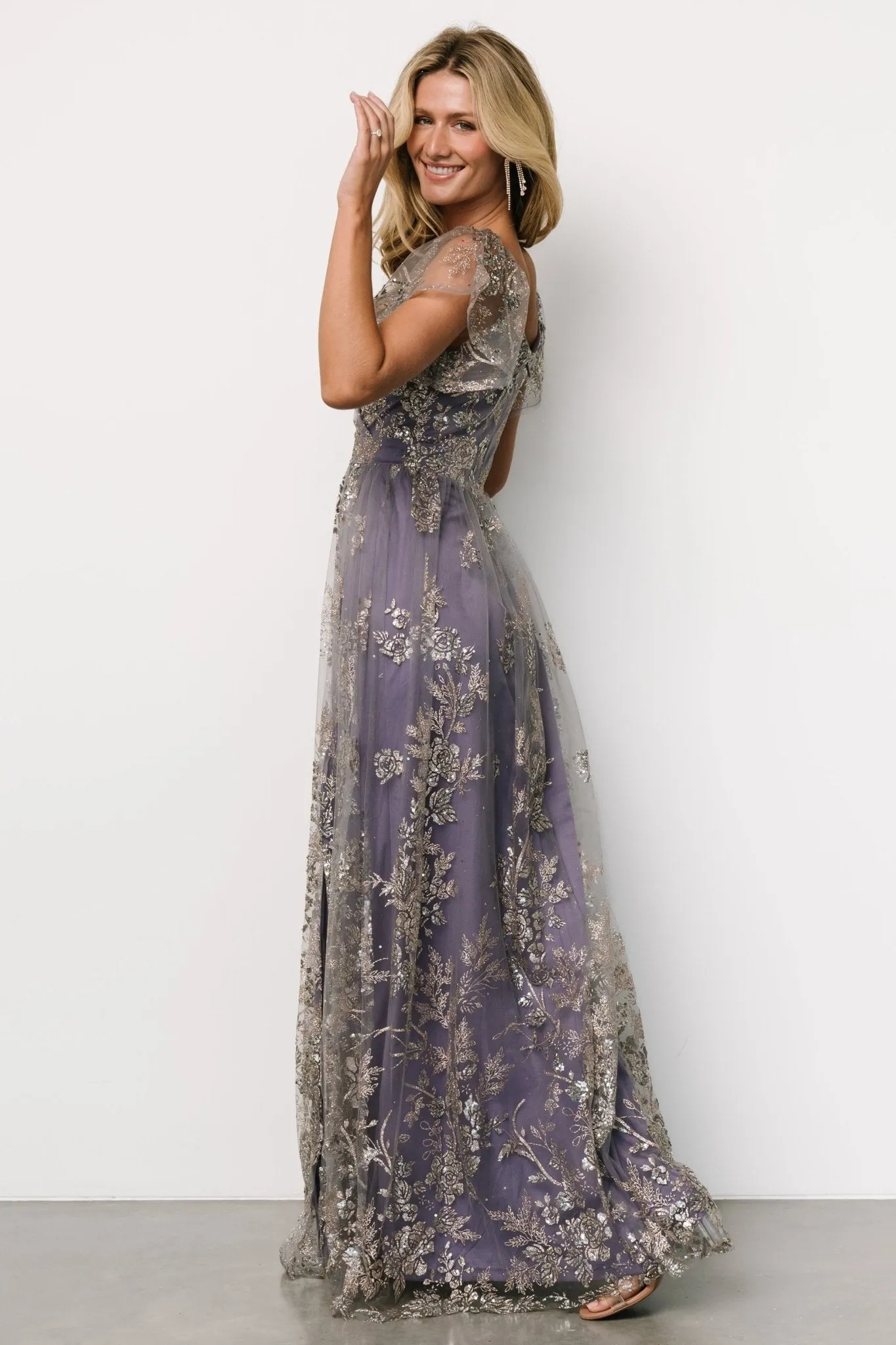 Corinne Shimmer Maxi Gown | Blue   Rose