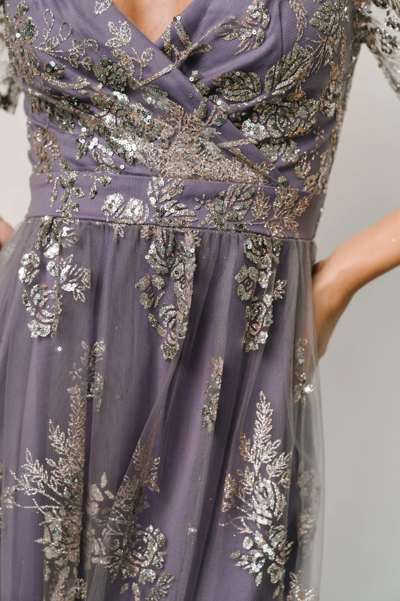 Corinne Shimmer Maxi Gown | Blue   Rose