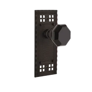 Craftsman Long Plate with Black Waldorf Knob in Oil-Rubbed Bronze