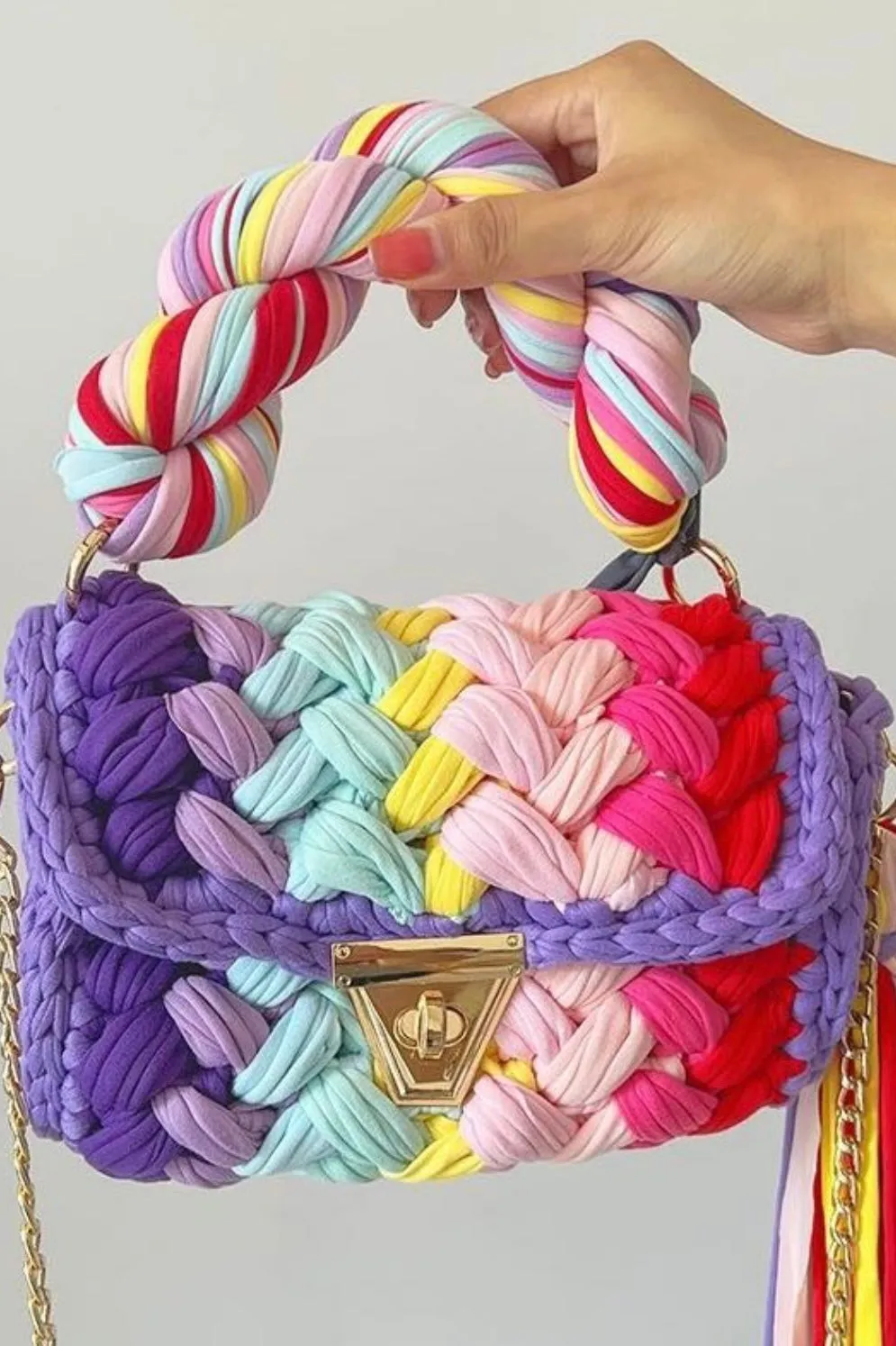 CROCHET RAINBOW MINI HANDBAG