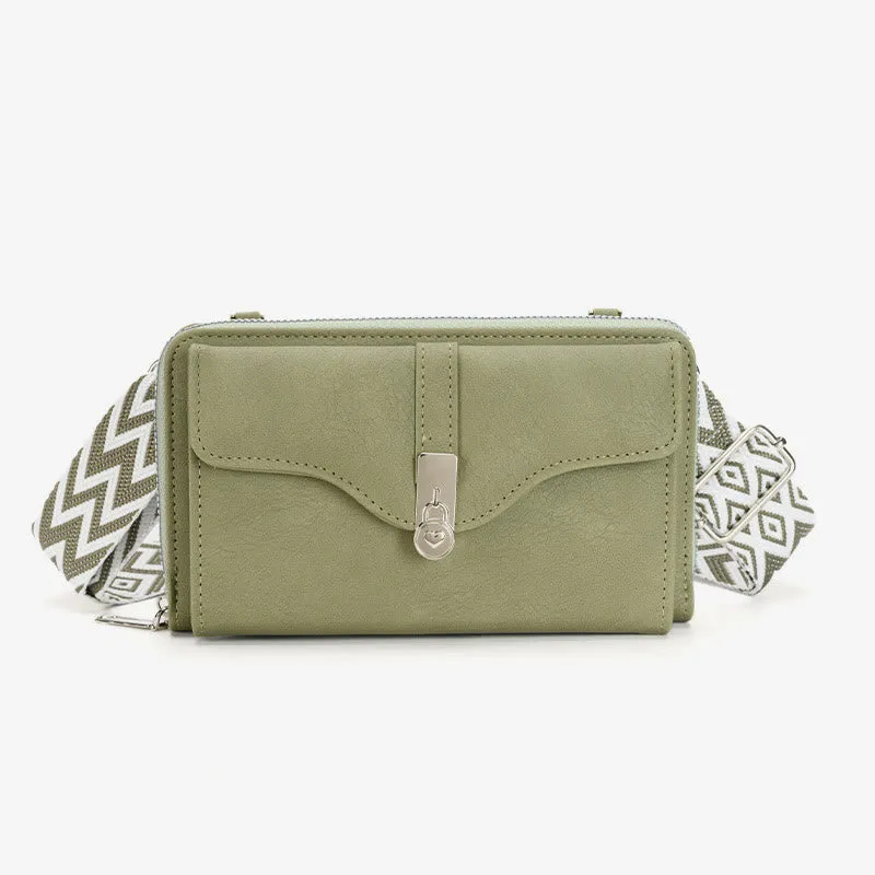 Crossbody Phone Bag Detachable Wide Strap Wallet For Women