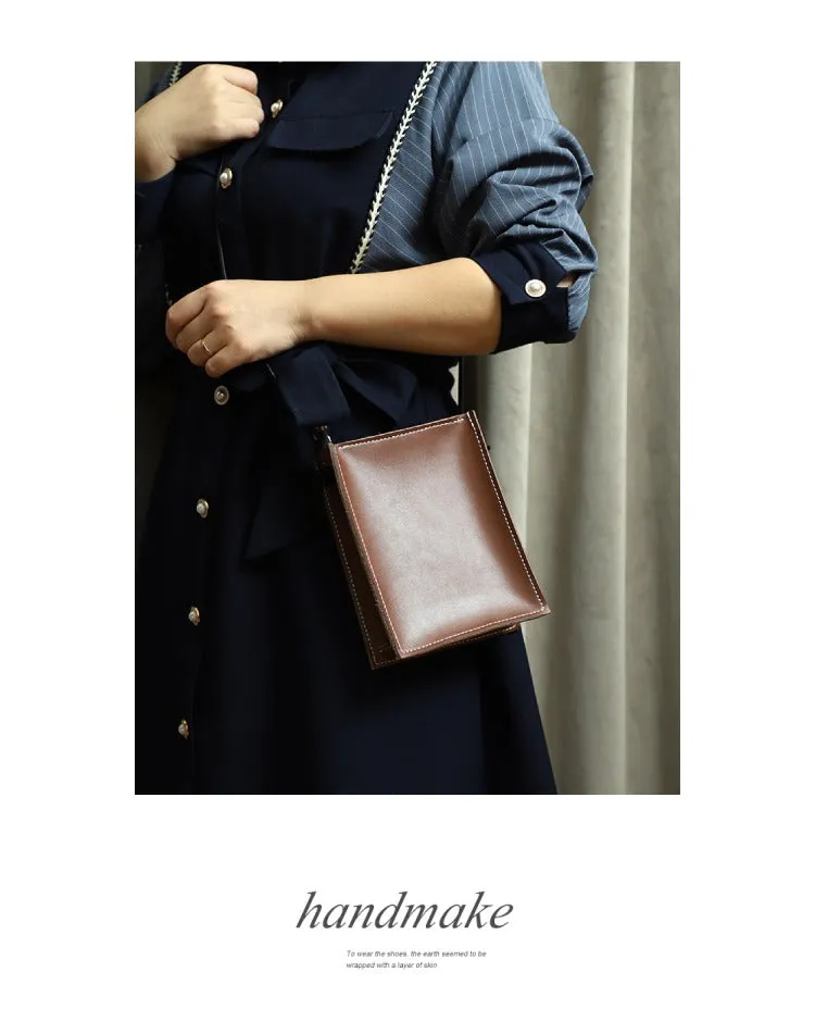 Cute Black Leather Phone Purse Women Side Bag Box Phone Crossbody Purse For Women