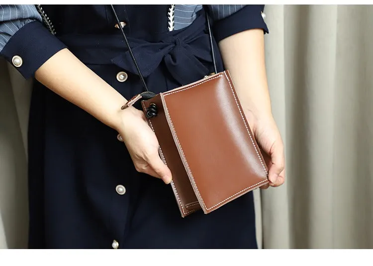 Cute Black Leather Phone Purse Women Side Bag Box Phone Crossbody Purse For Women