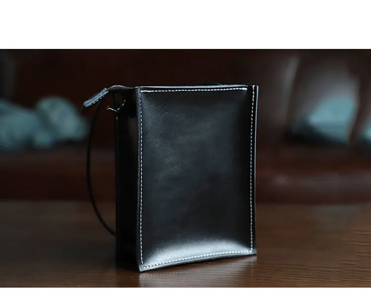 Cute Black Leather Phone Purse Women Side Bag Box Phone Crossbody Purse For Women