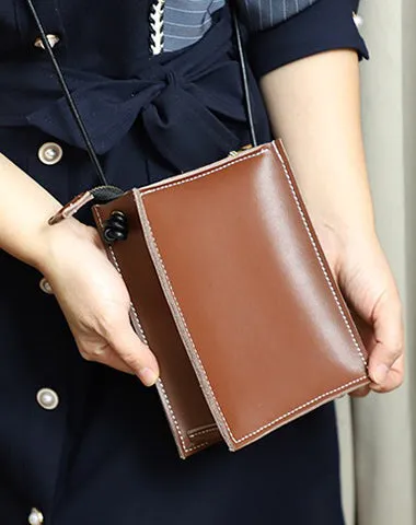 Cute Black Leather Phone Purse Women Side Bag Box Phone Crossbody Purse For Women