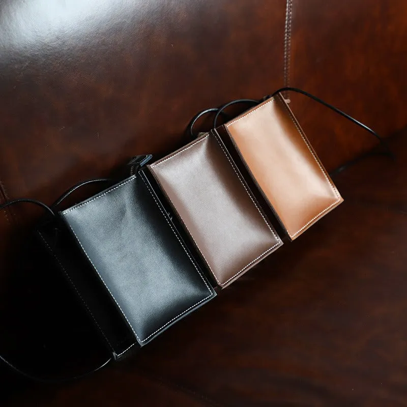 Cute Black Leather Phone Purse Women Side Bag Box Phone Crossbody Purse For Women